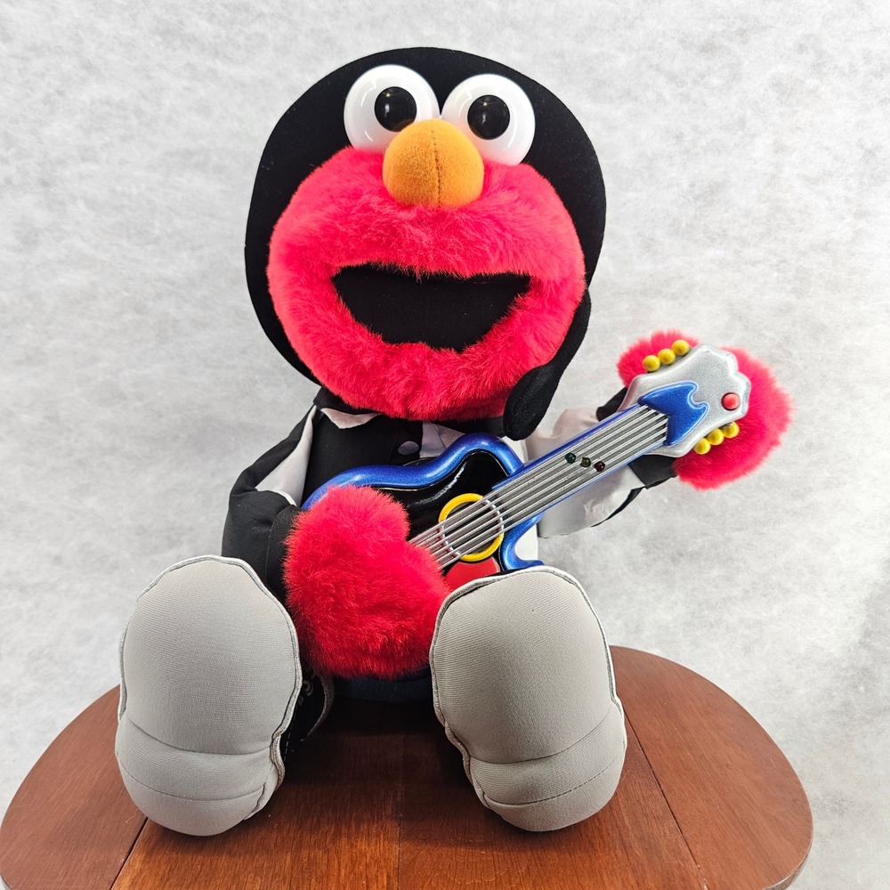 Sesame Street Country Elmo Plush Toy Fisher Price 2000 Mattel 93504‎ W/ Hat Vtg